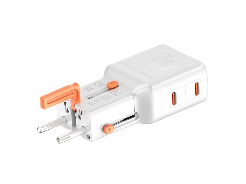 4smarts Weltreiseadapter Nomad Pocket 65W GaN, 2C, Weiss