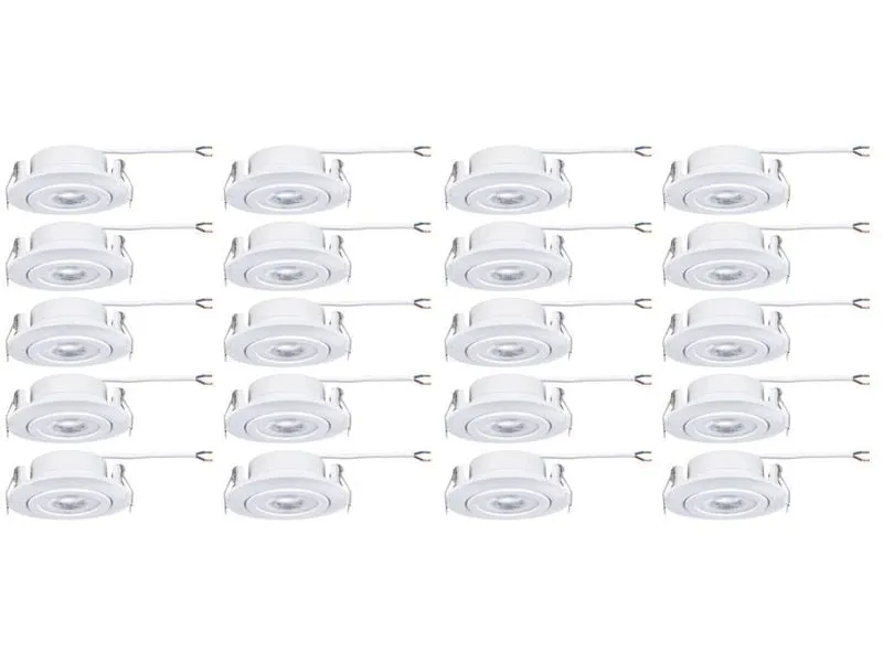 Paulmann Einbauleuchte LED 20er-Set schwenkbar rund 82 mm Paulmann Einbauleuchte LED 20er-Set schwenkbar rund 82 mm