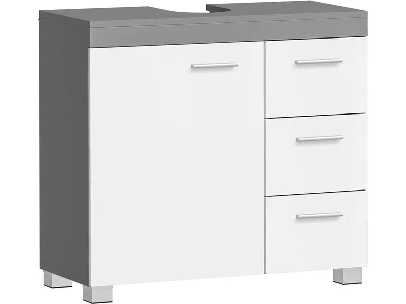 VASAGLE Waschbeckenunterschrank 64 x 70 cm, Weiss/Grau