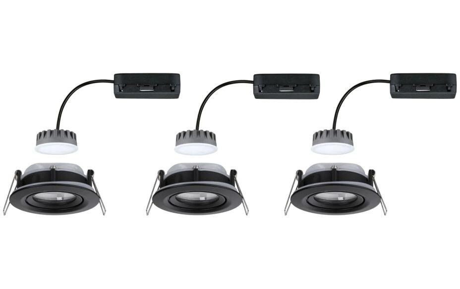 Paulmann Einbauleuchte Nova Plus Basisset schwenkbar Schwarz