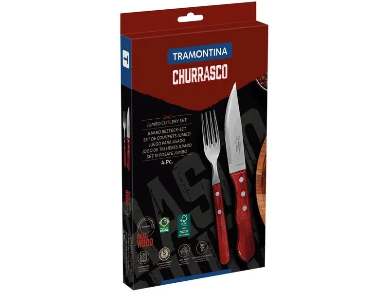 Tramontina Churrasco Jumbo Rot/Silber