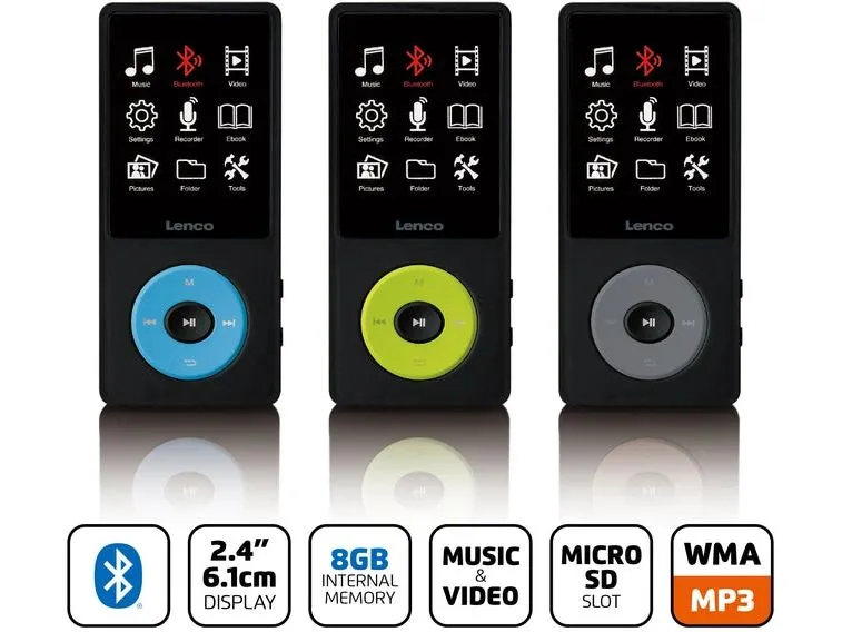 Lenco MP3 Player Xemio-860 Neongrün; Schwarz