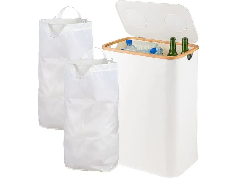 relaxdays Recyclingbehälter 170 L Weiss relaxdays Recyclingbehälter 170 L Weiss