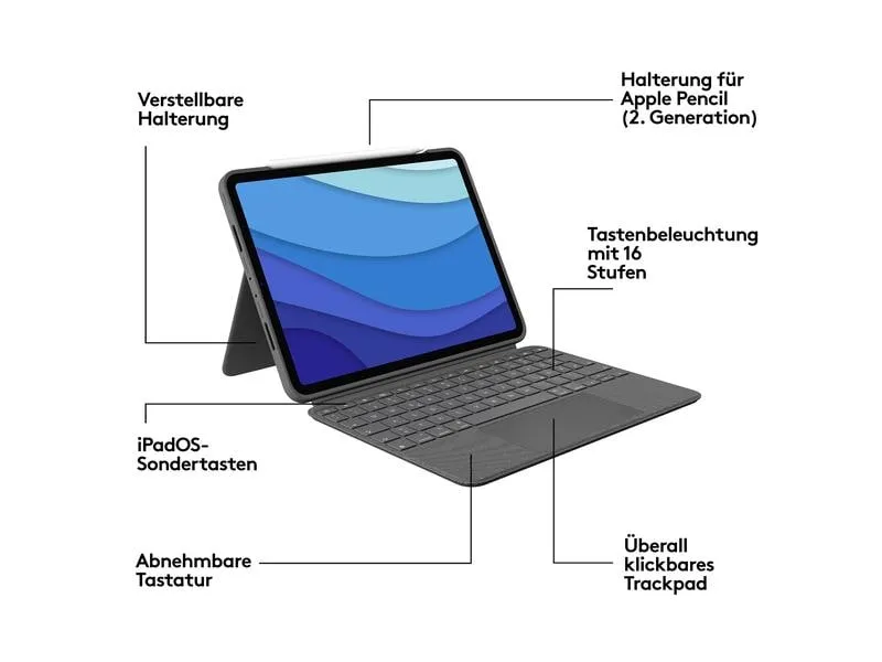 Logitech Tablet Tastatur Cover Combo Touch iPad Pro 11 1.-4. Gen Logitech Tablet Tastatur Cover Combo Touch iPad Pro 11 1.-4. Gen