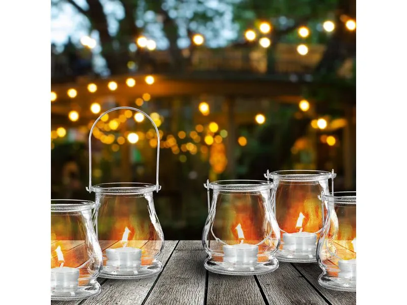 relaxdays Windlicht 10 cm, Glas, 12 Stück relaxdays Windlicht 10 cm, Glas, 12 Stück