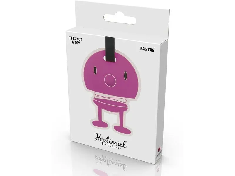Hoptimist Kofferlabel Pink/Schwarz