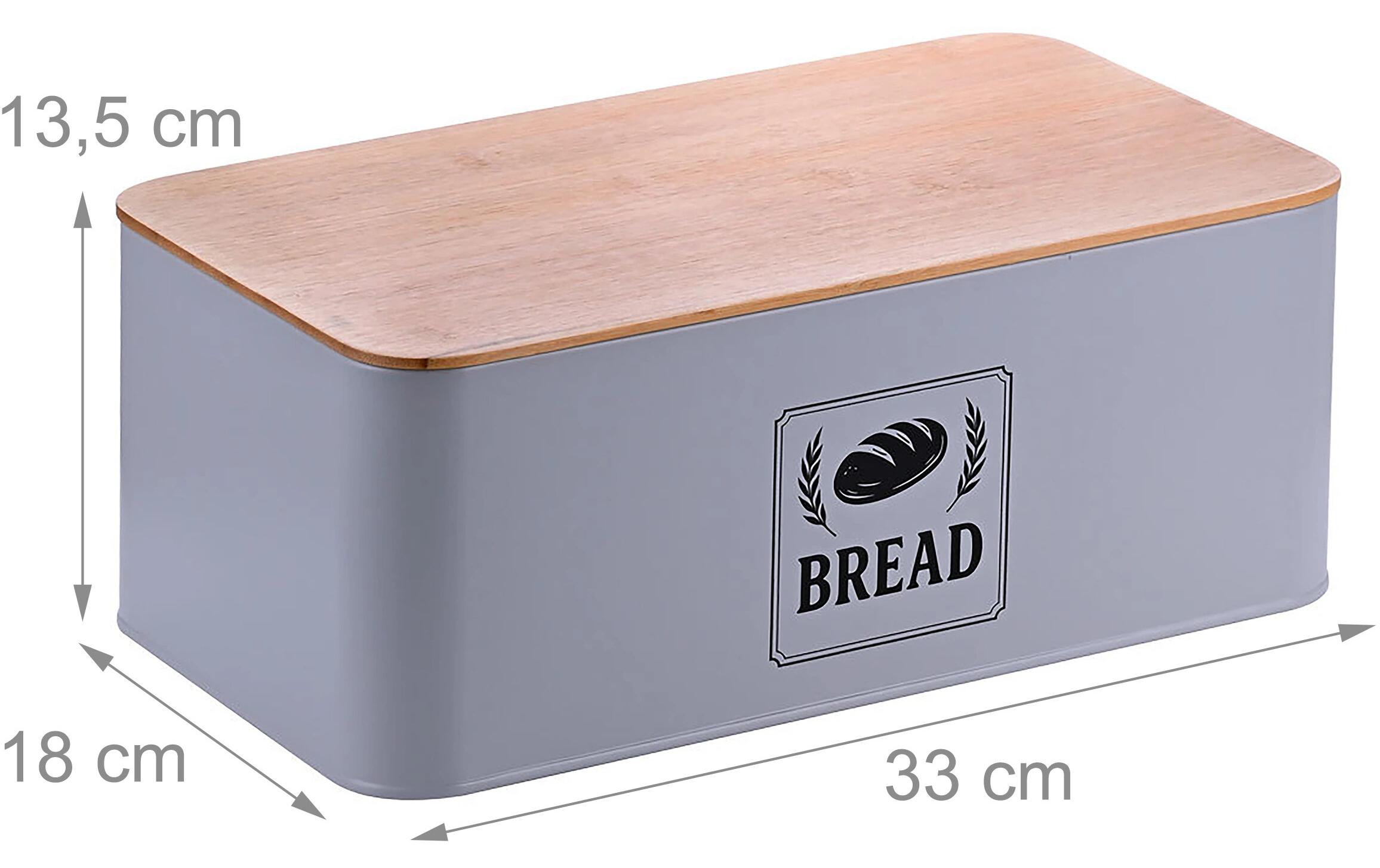 relaxdays Brotkasten Retro Grau