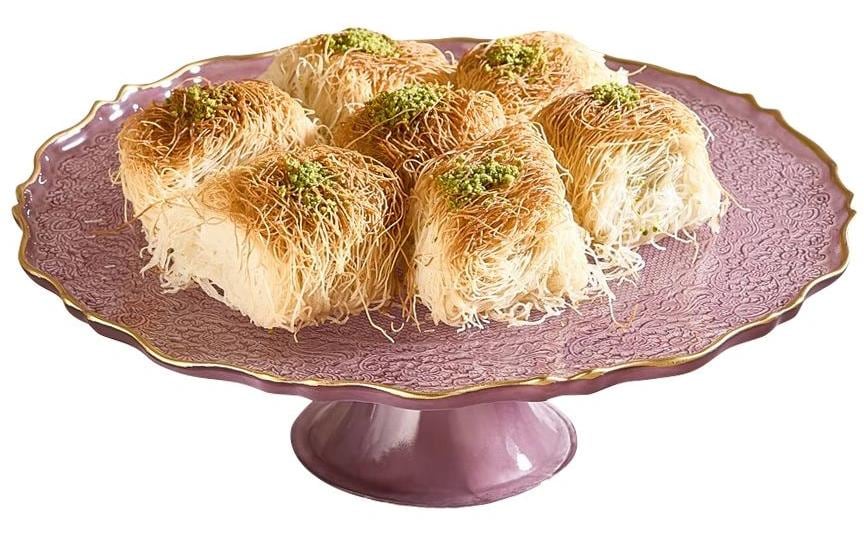 Hermia Tortenplatte Goblen velvet Gold/Rosa