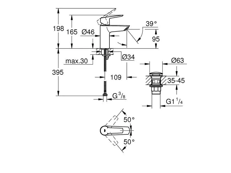 GROHE Lavaboarmatur Start 1/2 S-Size