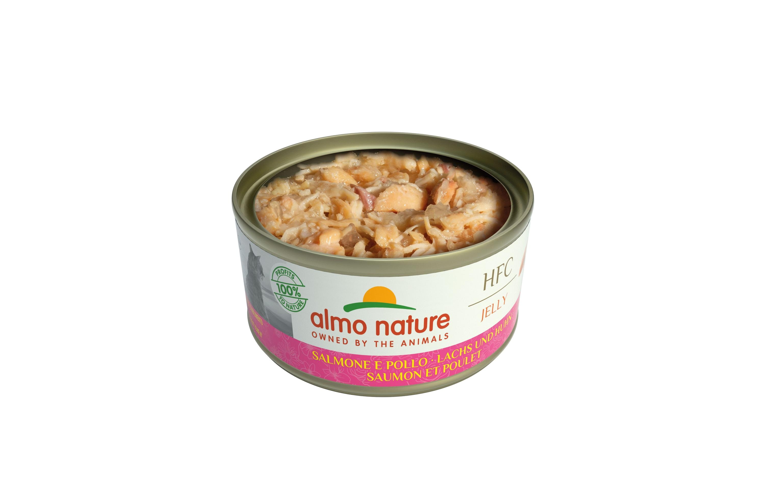 Almo Nature Nassfutter HFC Jelly Lachs und Huhn, 24 x 70 g