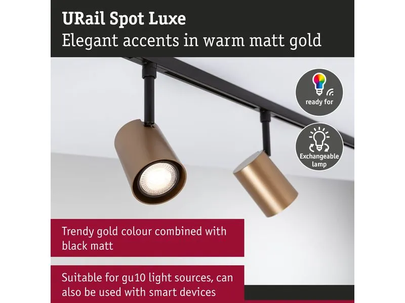 Paulmann URail Schienenspot Luxe GU10, 10W 230 V Gold /Schwarz