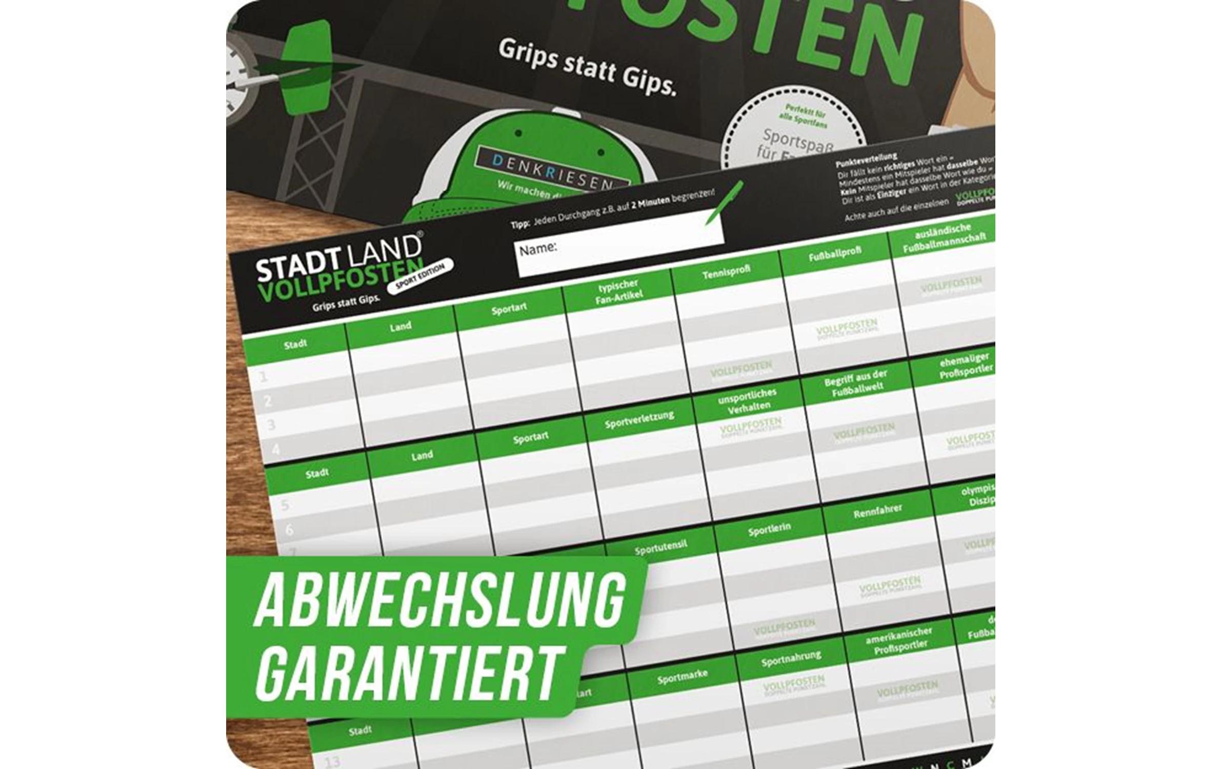 Denkriesen Stadt Land Vollpfosten A4 Block Sport Edition -DE-