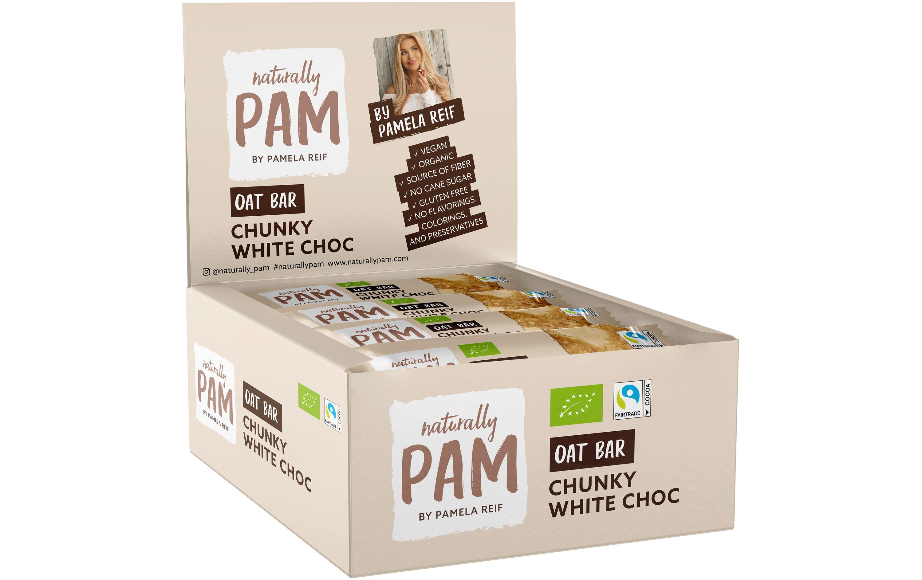 Naturally Pam Riegel Bio Oat Bar – Chunky White Choc 12 x 40 g Naturally Pam Riegel Bio Oat Bar – Chunky White Choc 12 x 40 g