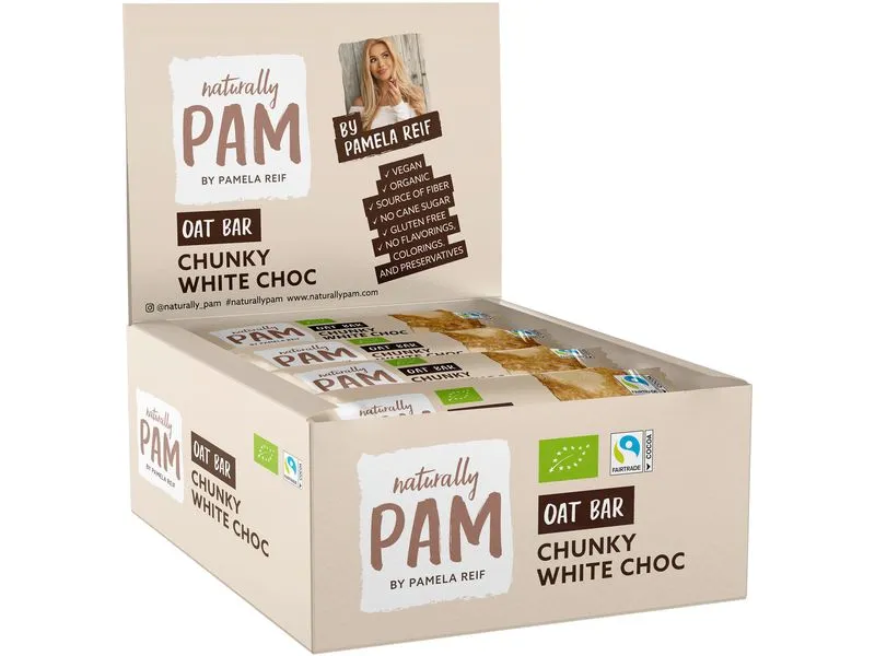 Naturally Pam Riegel Bio Oat Bar – Chunky White Choc 12 x 40 g