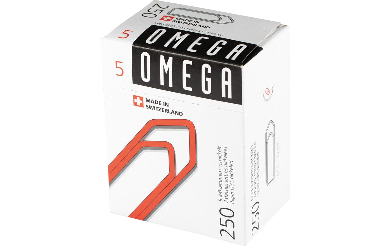 Omega Büroklammer No5 vernickelt, 43 mm 250 Stück Omega Büroklammer No5 vernickelt, 43 mm 250 Stück