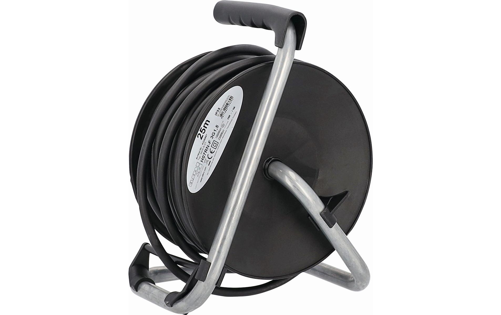 Elbro Kabelrolle 25 m 3x T13, IP55, Schwarz
