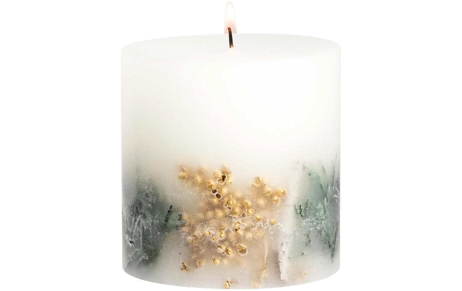 Stoneglow Weihnachtskerze Frosted Woods 9.5 cm, Weiss