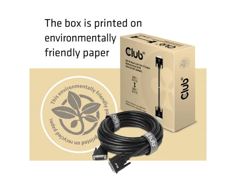 Club 3D Kabel DVI-D Dual Link 24+1 DVI-D - DVI-D, 3 m Club 3D Kabel DVI-D Dual Link 24+1 DVI-D - DVI-D, 3 m