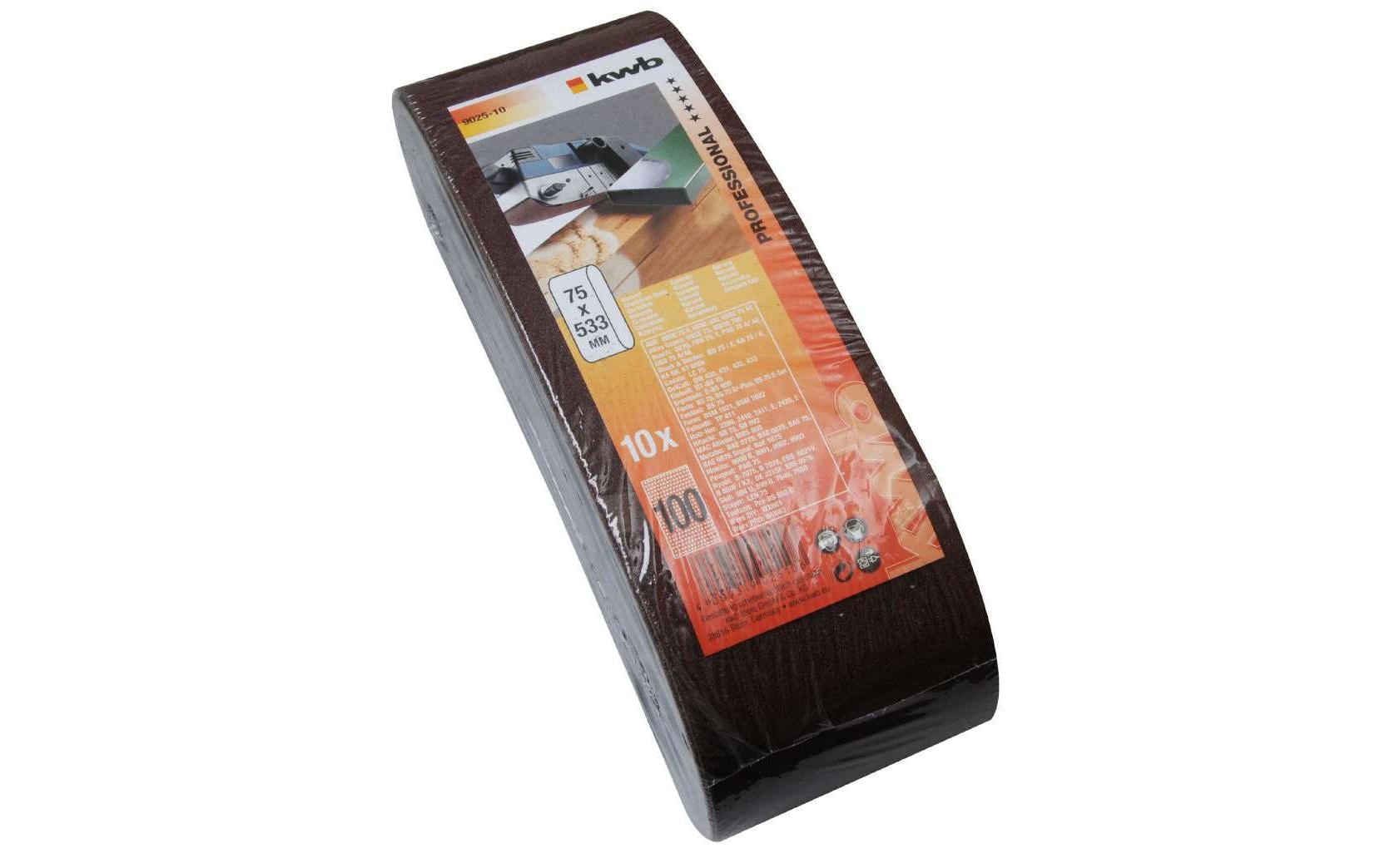 kwb Schleifband 75 x 533 mm K100 10er Pack