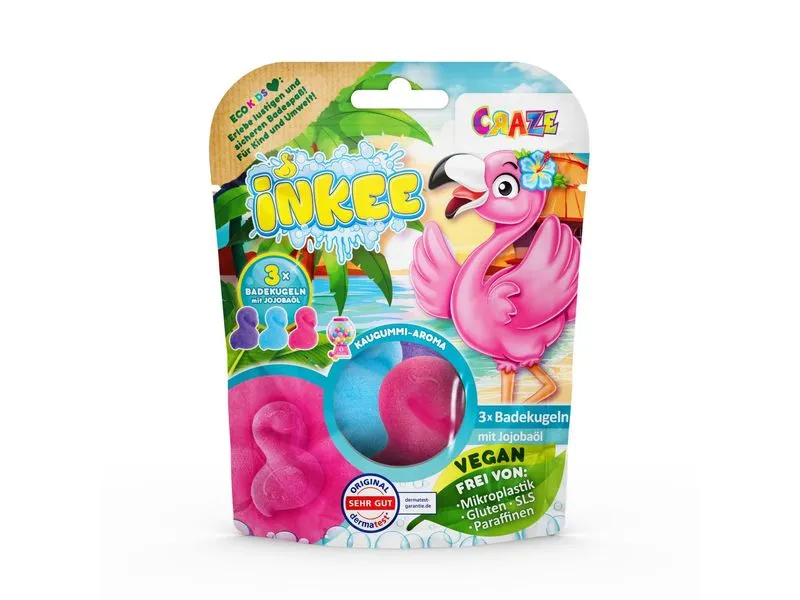 Craze Badespass Inkee 3 Flamingo Badebomben mit Jojobaöl Craze Badespass Inkee 3 Flamingo Badebomben mit Jojobaöl