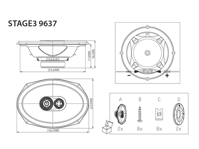 JBL Car 3-Weg-Lautsprecher Stage3 9637, 6 x 9 (15.2 x 23 cm) JBL Car 3-Weg-Lautsprecher Stage3 9637, 6 x 9 (15.2 x 23 cm)