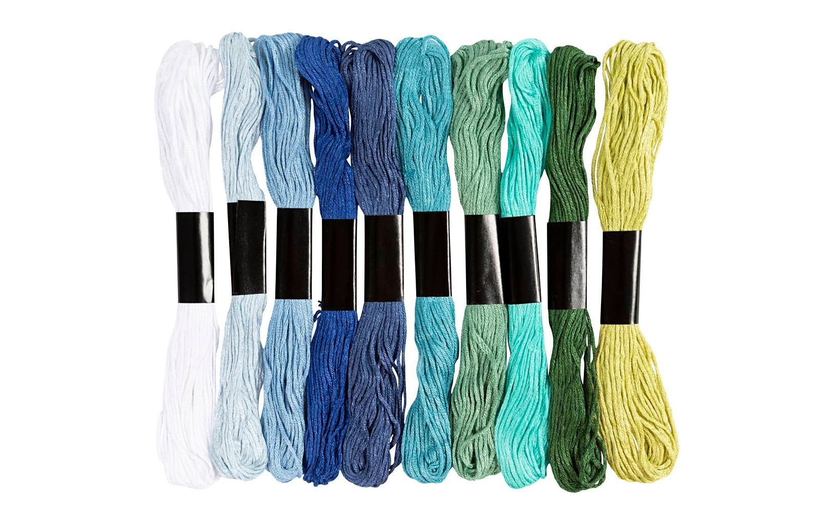 Creativ Company Stickgarn Harmonie Blau-Grün, 10 x 8 m