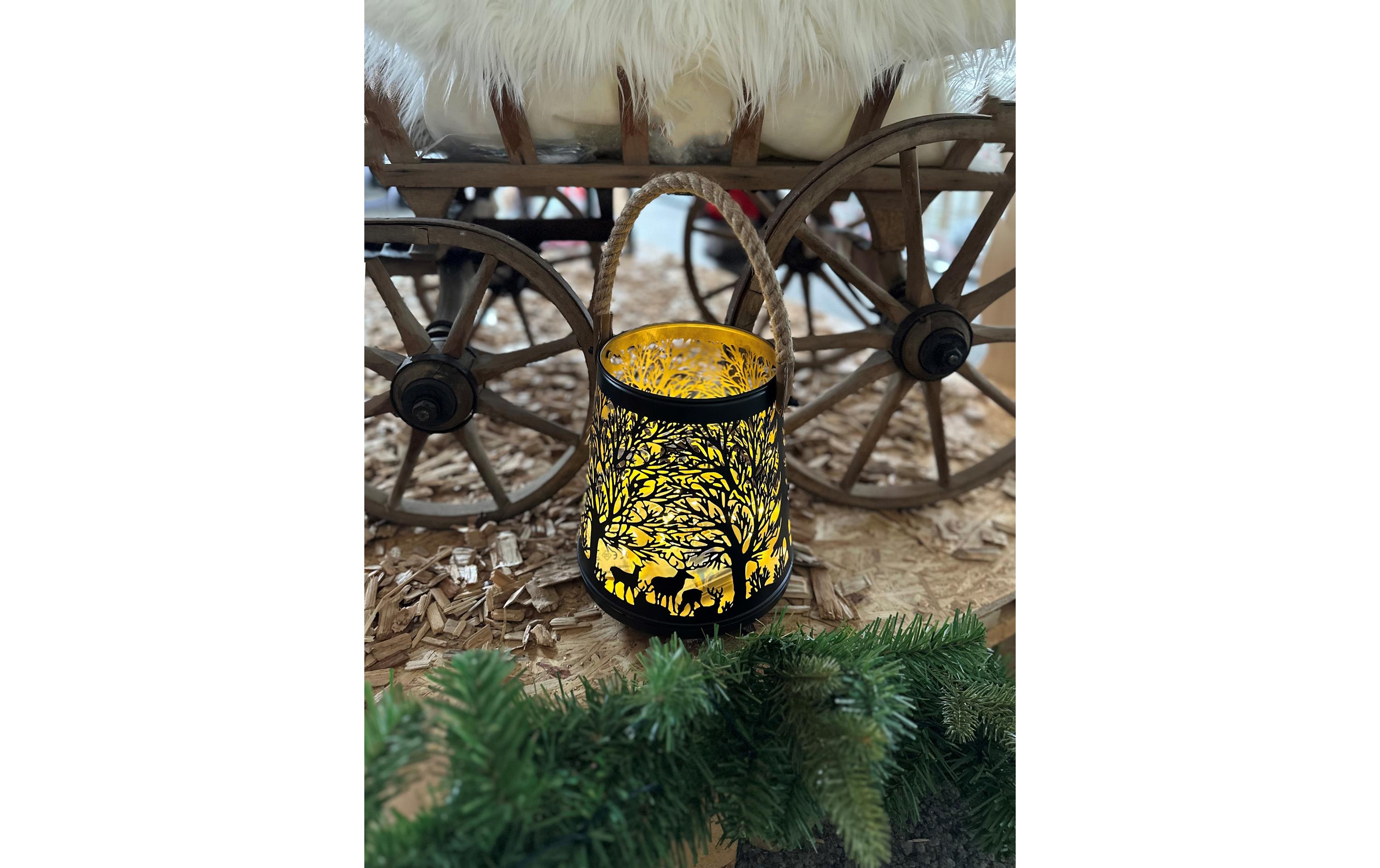 Dameco Laterne Forest 23 cm, Gold/Schwarz