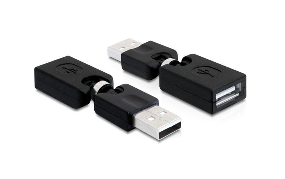 Delock USB 2.0 Adapter USB-A Stecker - USB-A Buchse, rotierbar Delock USB 2.0 Adapter USB-A Stecker - USB-A Buchse, rotierbar