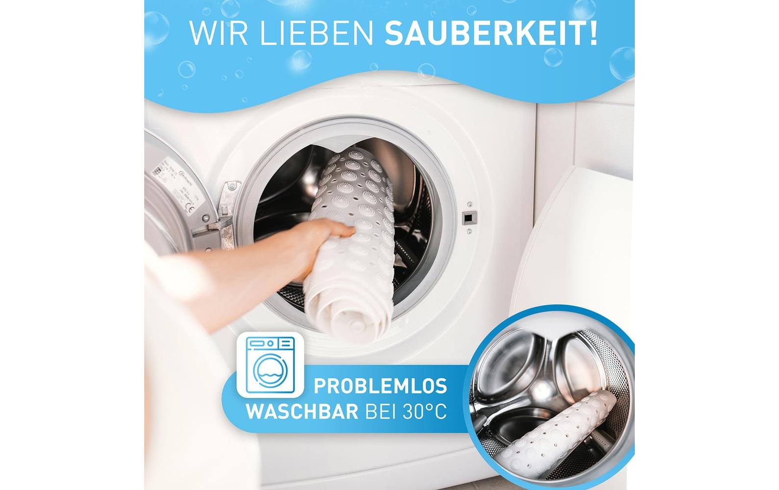 Flipline Badteppich rutschfest, BPA-frei 40 x 100 cm, Weiss