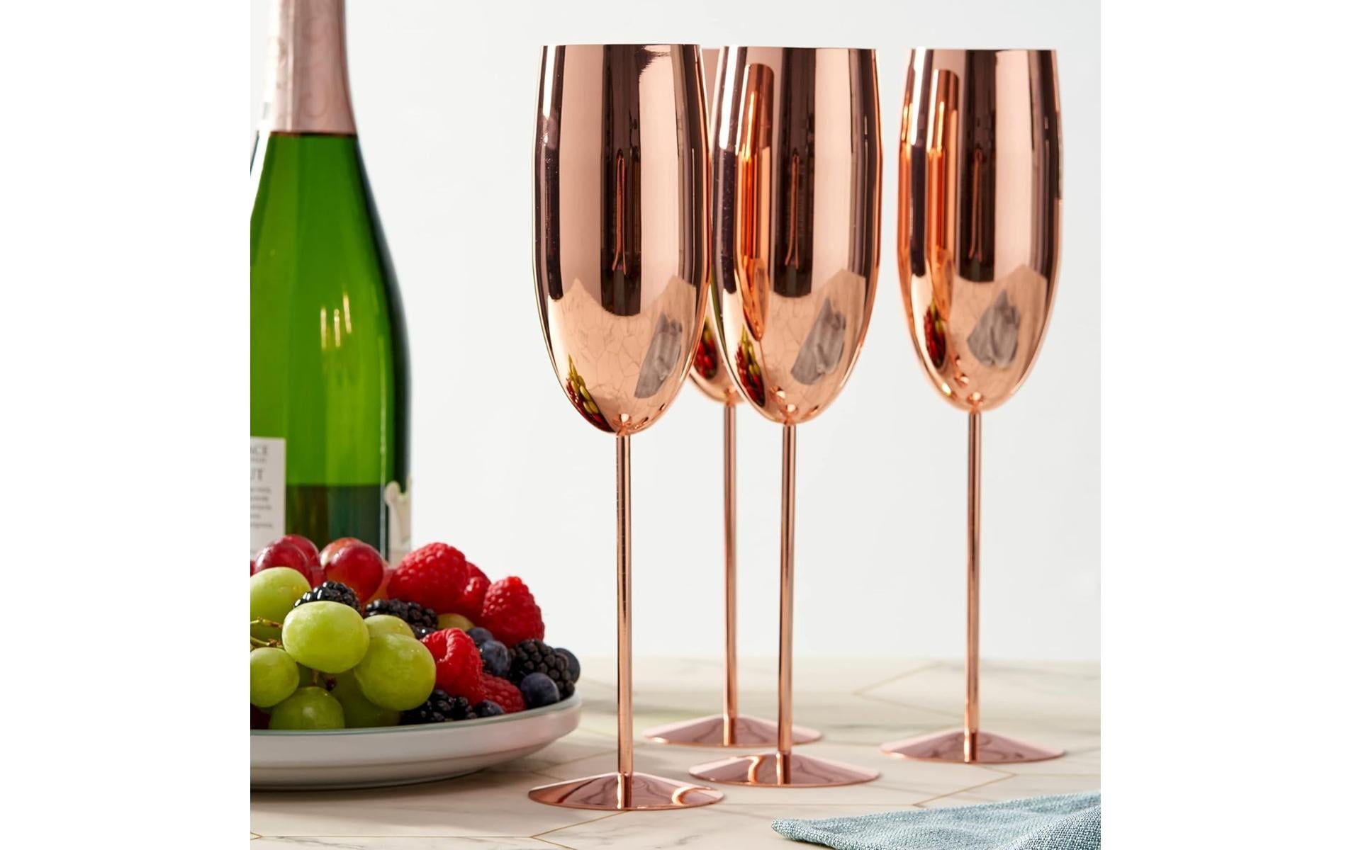 Oak & Steel Sektglas 285 ml, 4 Stück, Rosegold