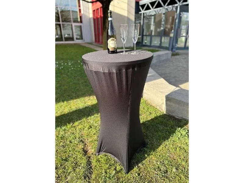 Dameco Stoff Stehtisch-Husse 60 cm/65 cm x 120 cm, Schwarz