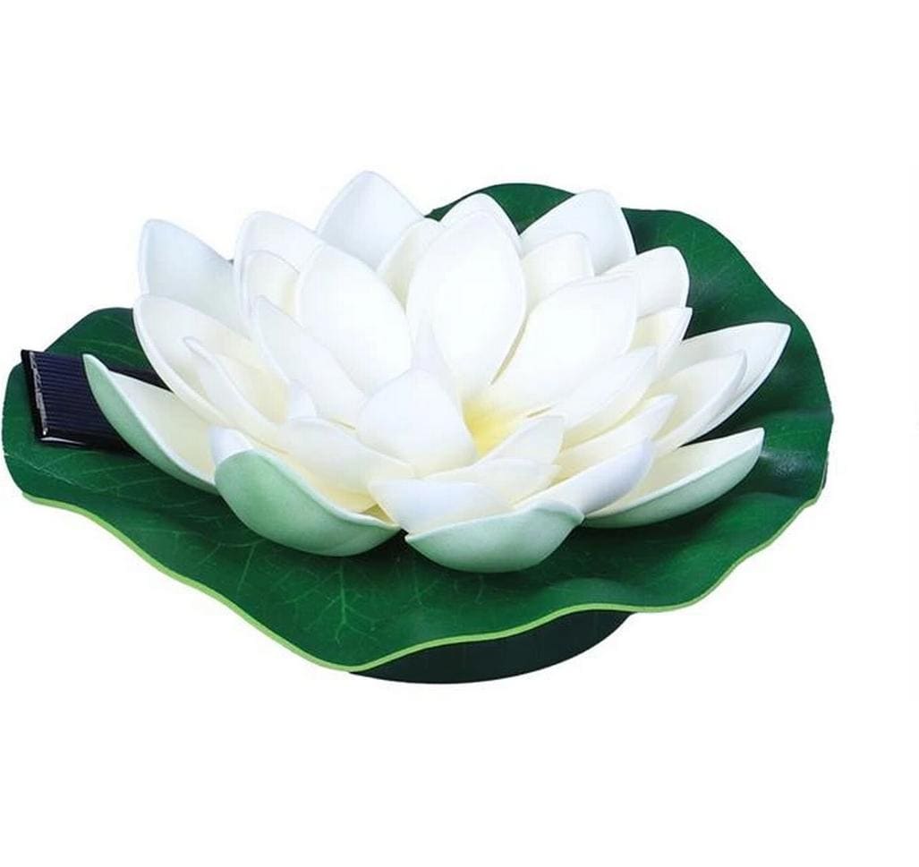 Dameco Gartenlicht LED Solar Seerose, Ø 17 cm, Weiss