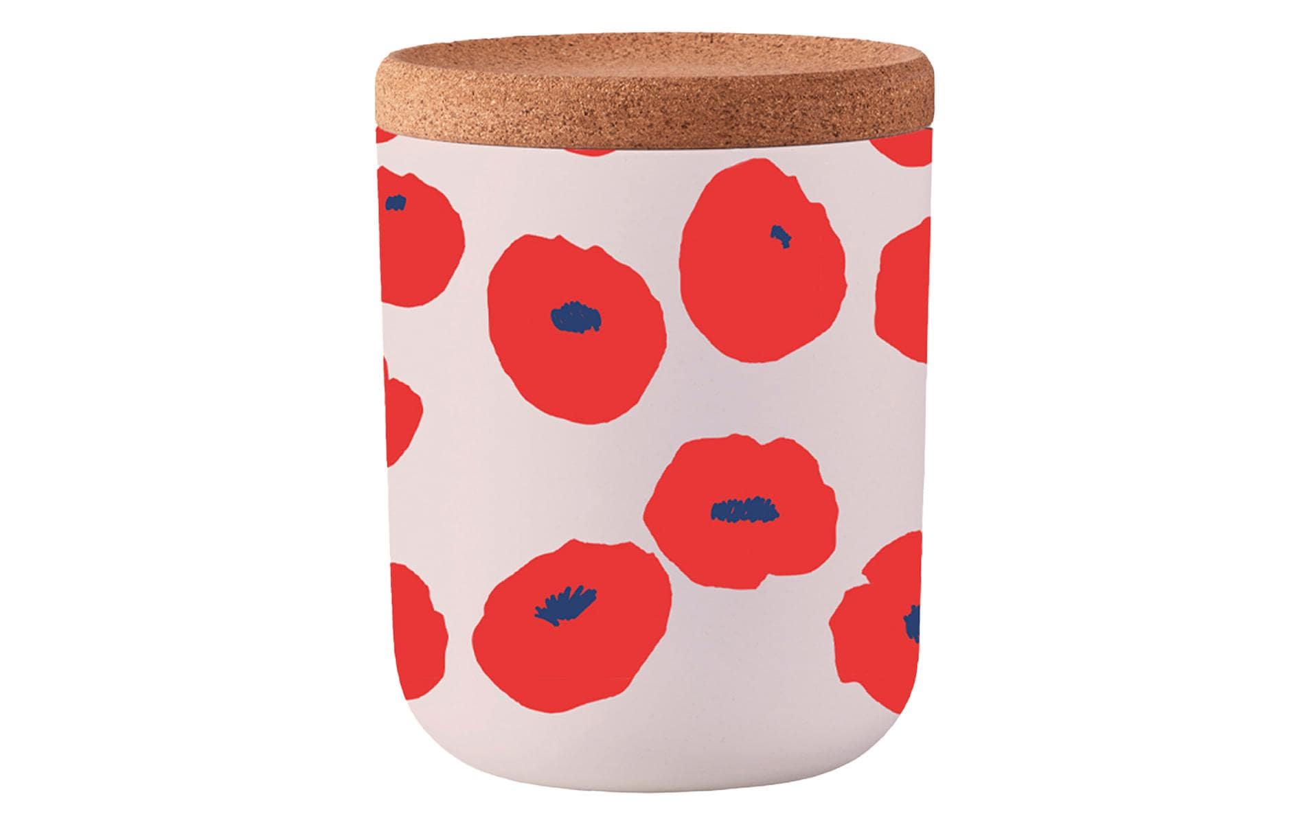 BioLoco Vorratsdose Kukkia Medium 0.8 l, Mehrfarbig/Rot