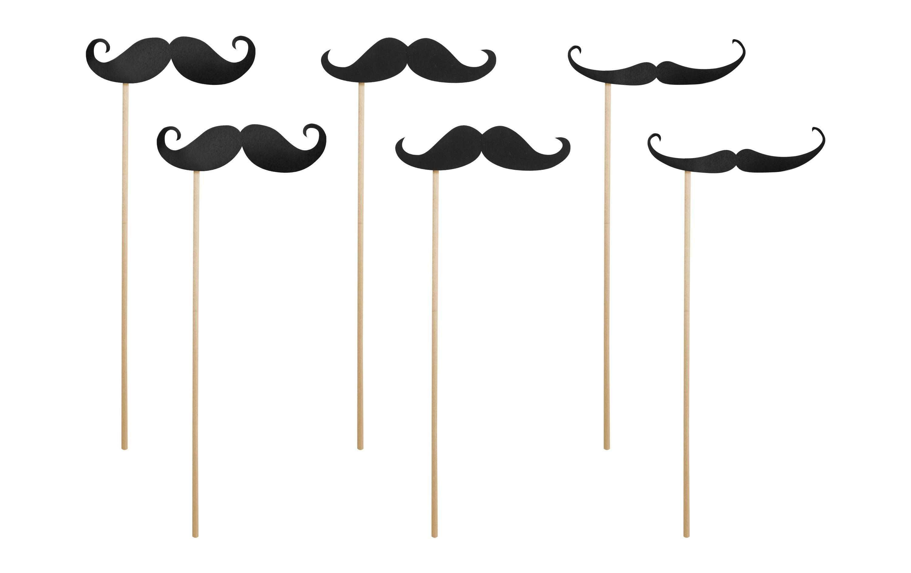 Partydeco Partyaccessoire Moustache 6-teilig, Schwarz