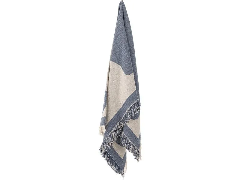 Bloomingville Decke Ethan 160 x 130 cm, Blau/Weiss Bloomingville Decke Ethan 160 x 130 cm, Blau/Weiss