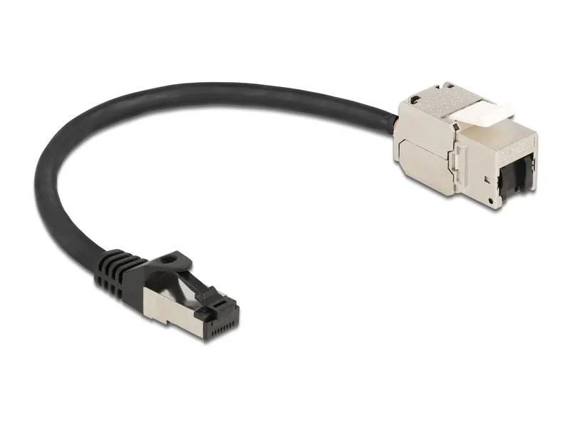 Delock Patchkabel RJ45 zu Keystone Cat 6A, S/FTP, 0.25 m, Schwarz Delock Patchkabel RJ45 zu Keystone Cat 6A, S/FTP, 0.25 m, Schwarz
