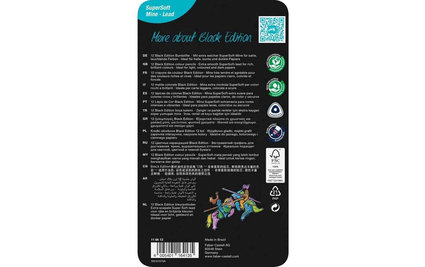 Faber-Castell Farbstifte Black Edition 12 Stück