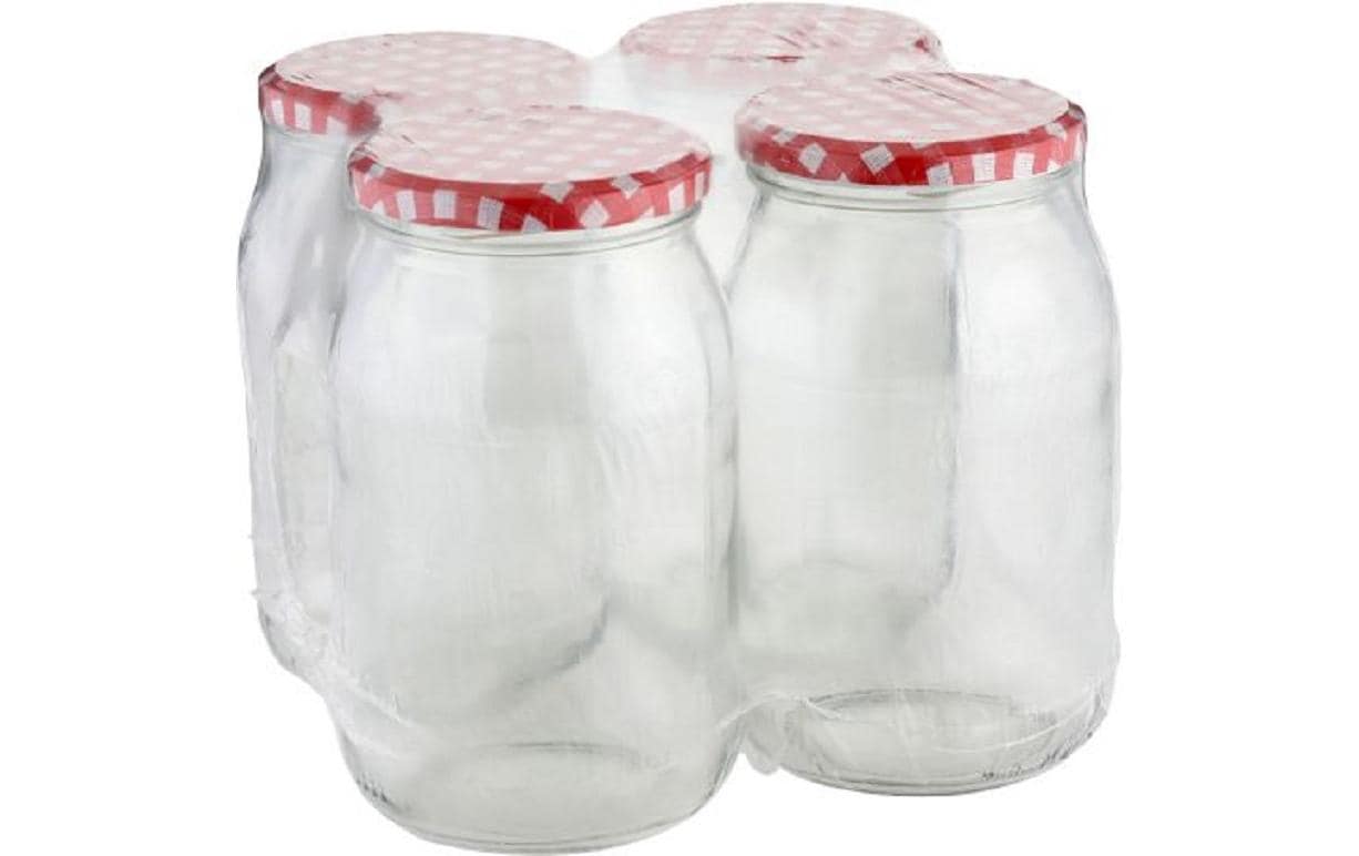 Axentia Einmachglas Karo 948 ml, 4 Stück