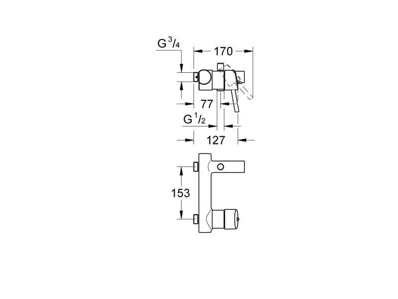 GROHE Badewannenarmatur Concetto 153 mm,1/2, Chrom