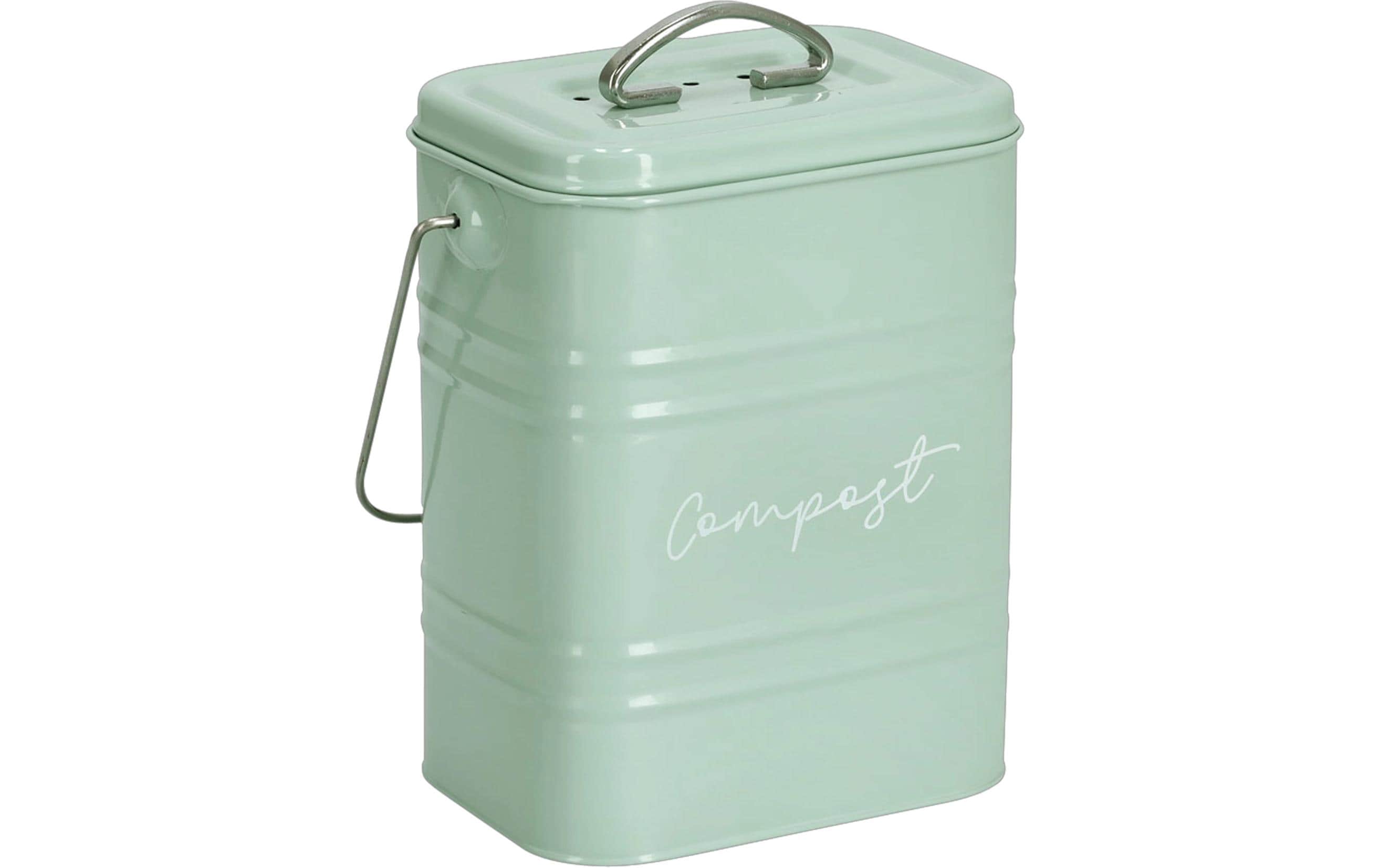Zeller Present Komposteimer 17 x 12.5 x 20.4 cm, Metall, Mint