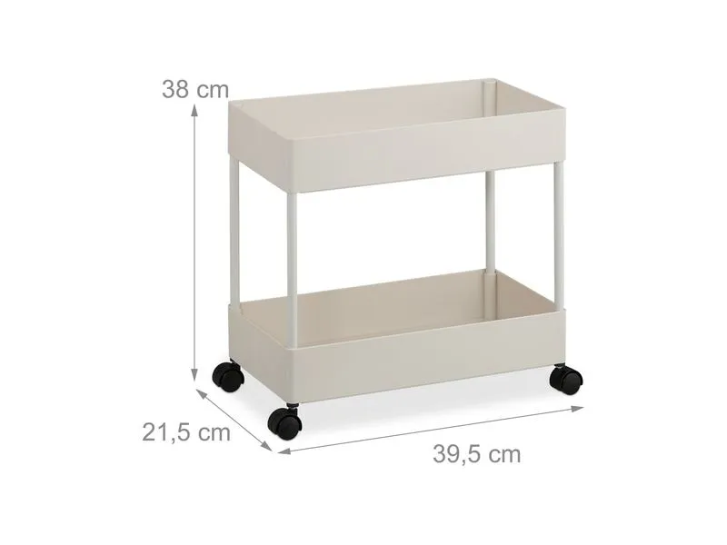 relaxdays Küchenwagen Rollwagen 39.5 x 38 x 21.5 cm, Weiss relaxdays Küchenwagen Rollwagen 39.5 x 38 x 21.5 cm, Weiss
