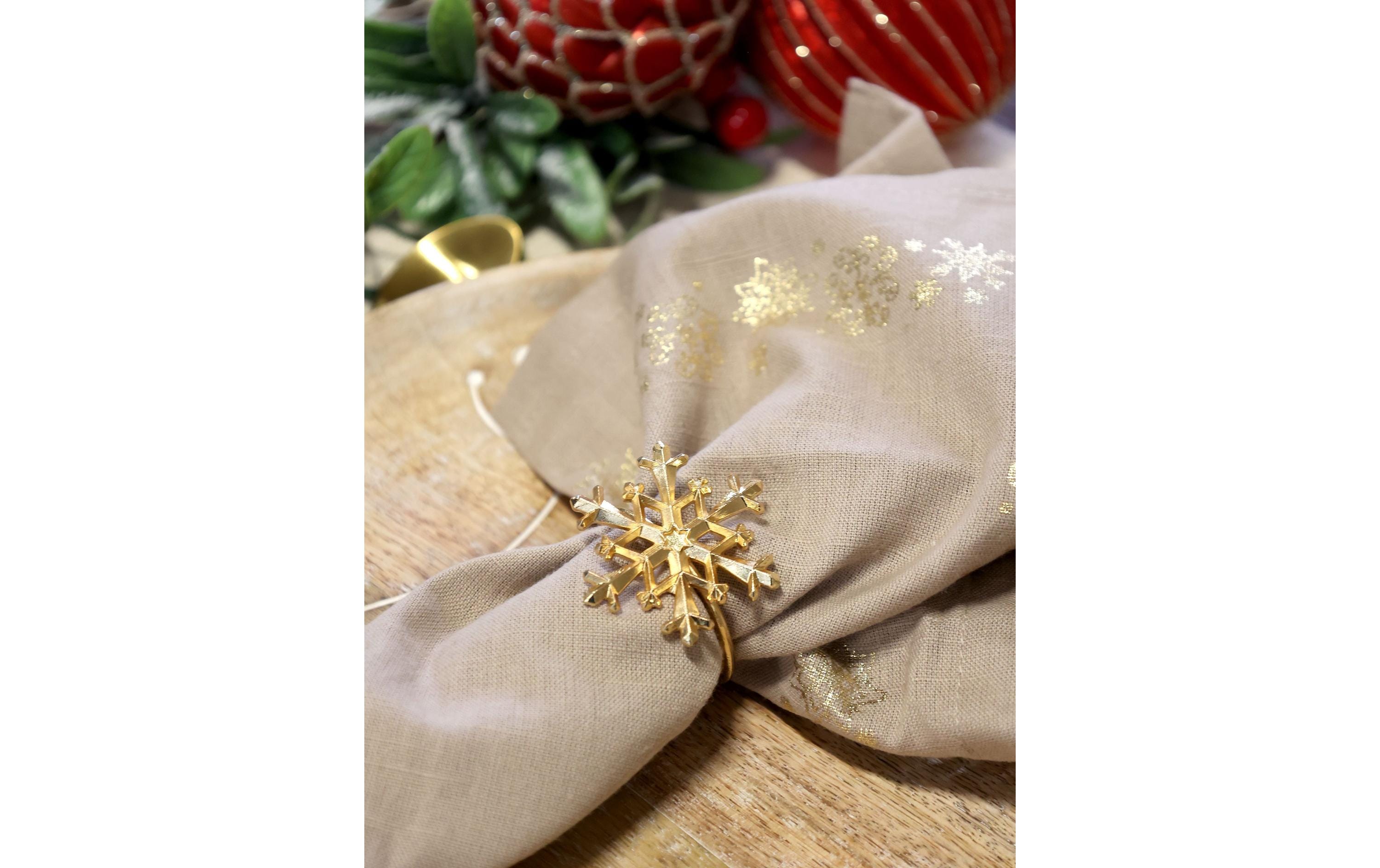 Chic Antique Serviettenhalter Schneeflocke, Gold