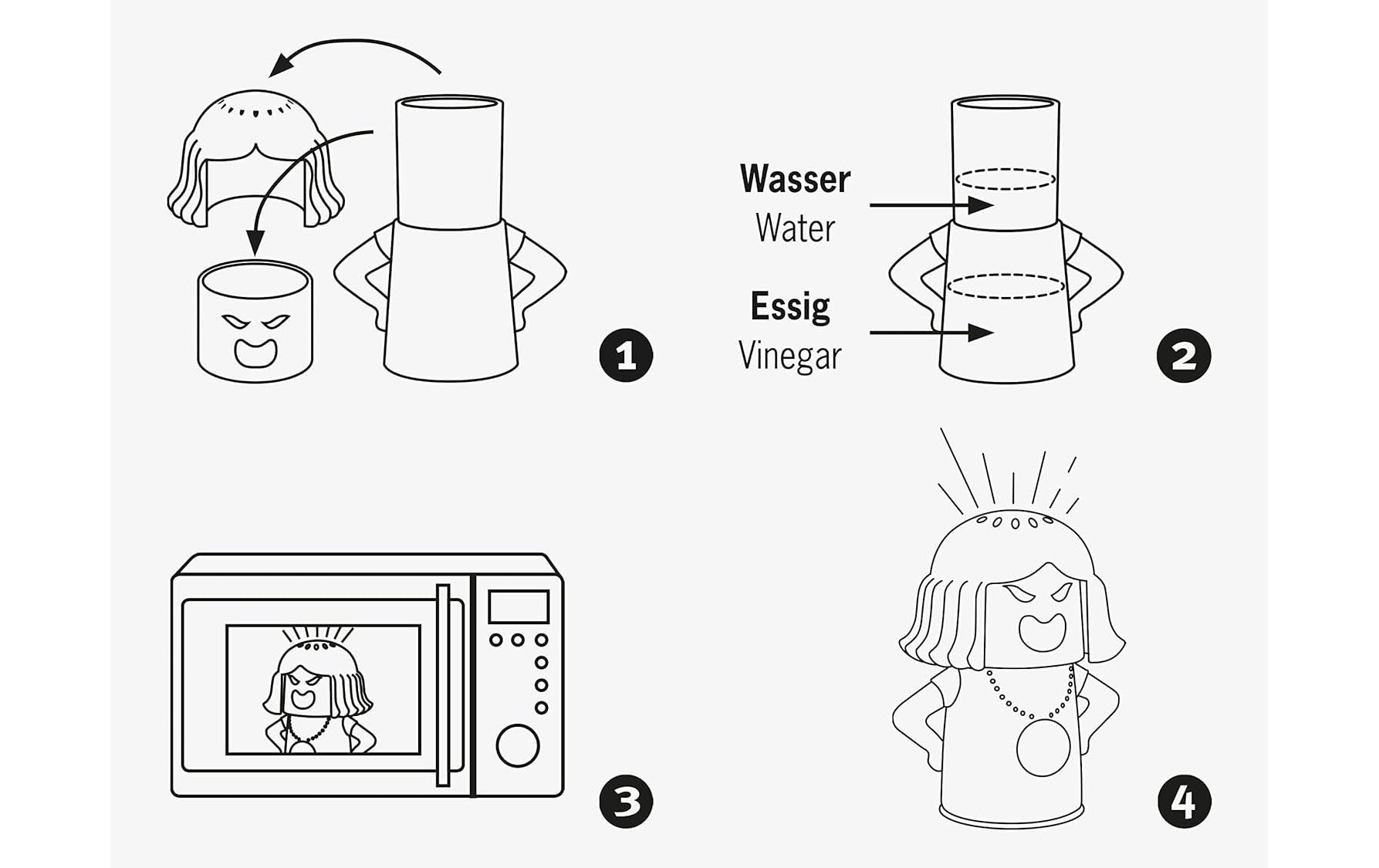 PiepEi Mikrowellenreiniger Angry Mama, Rot / Blau