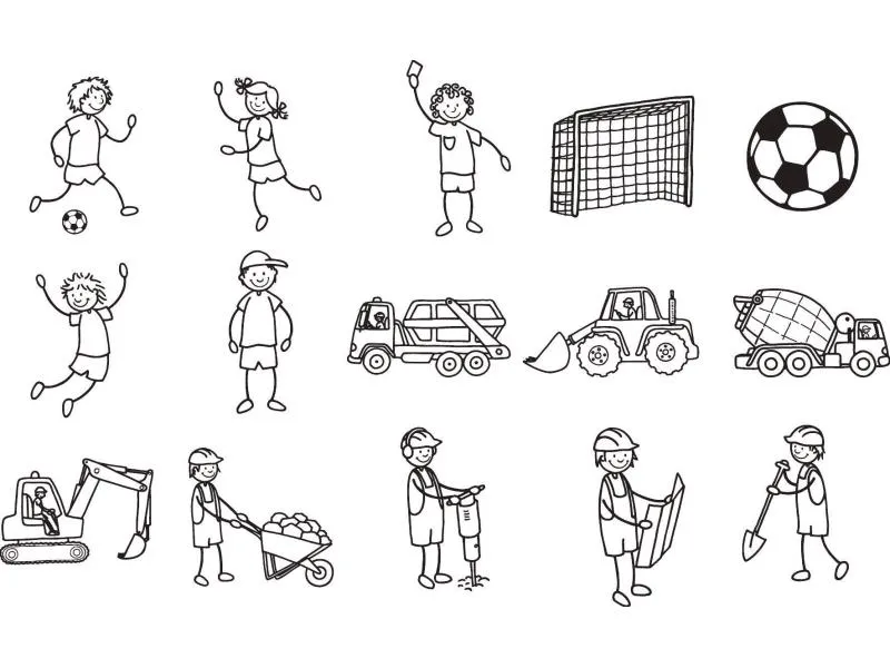Heyda Stempelset Baustelle/Fussball