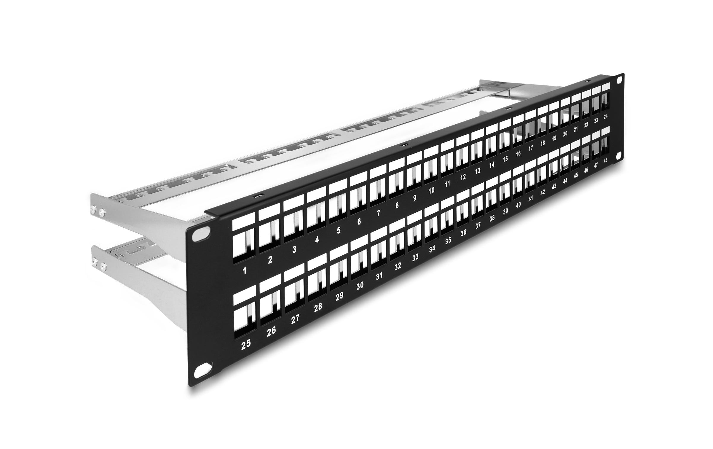 Delock Patchpanel Keystone 48 Port 2 HE 19 Rack