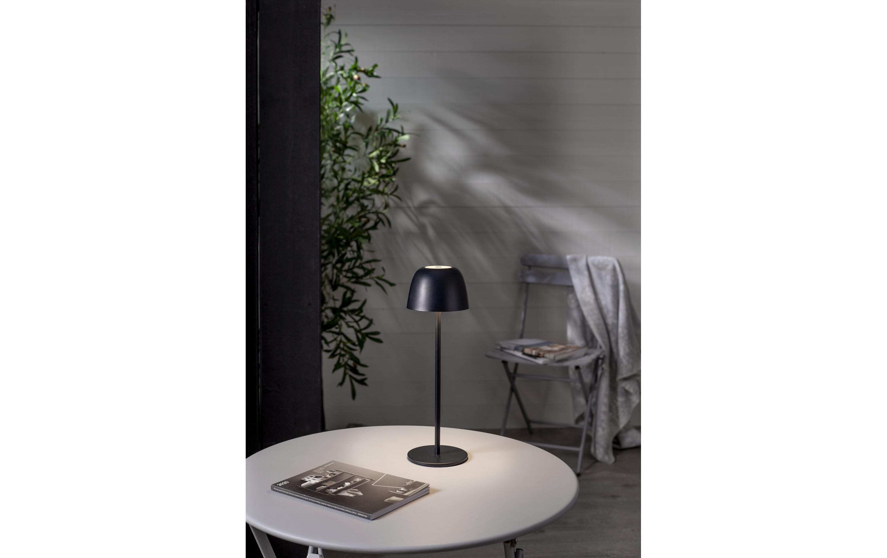 Star Trading Akku-Tischleuchte Ronda IP54, Warmweiss, Schwarz