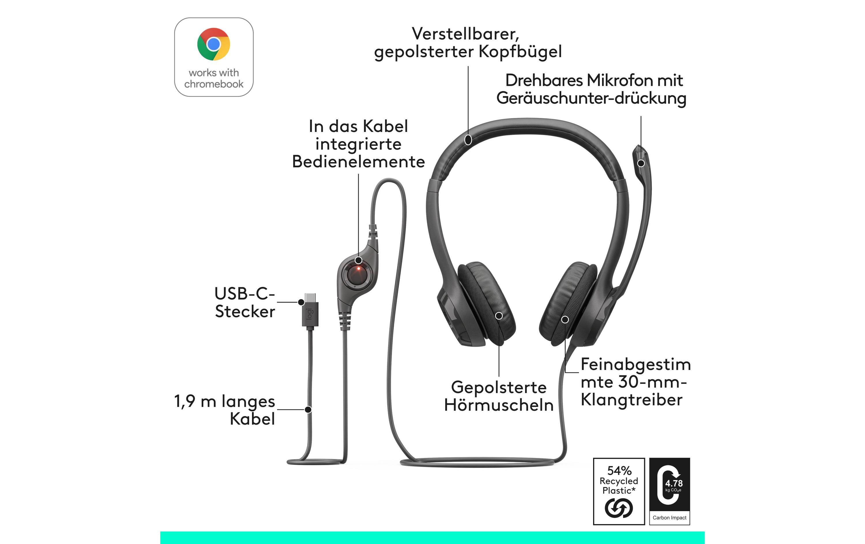 Logitech Headset H390 Stereo USB-C