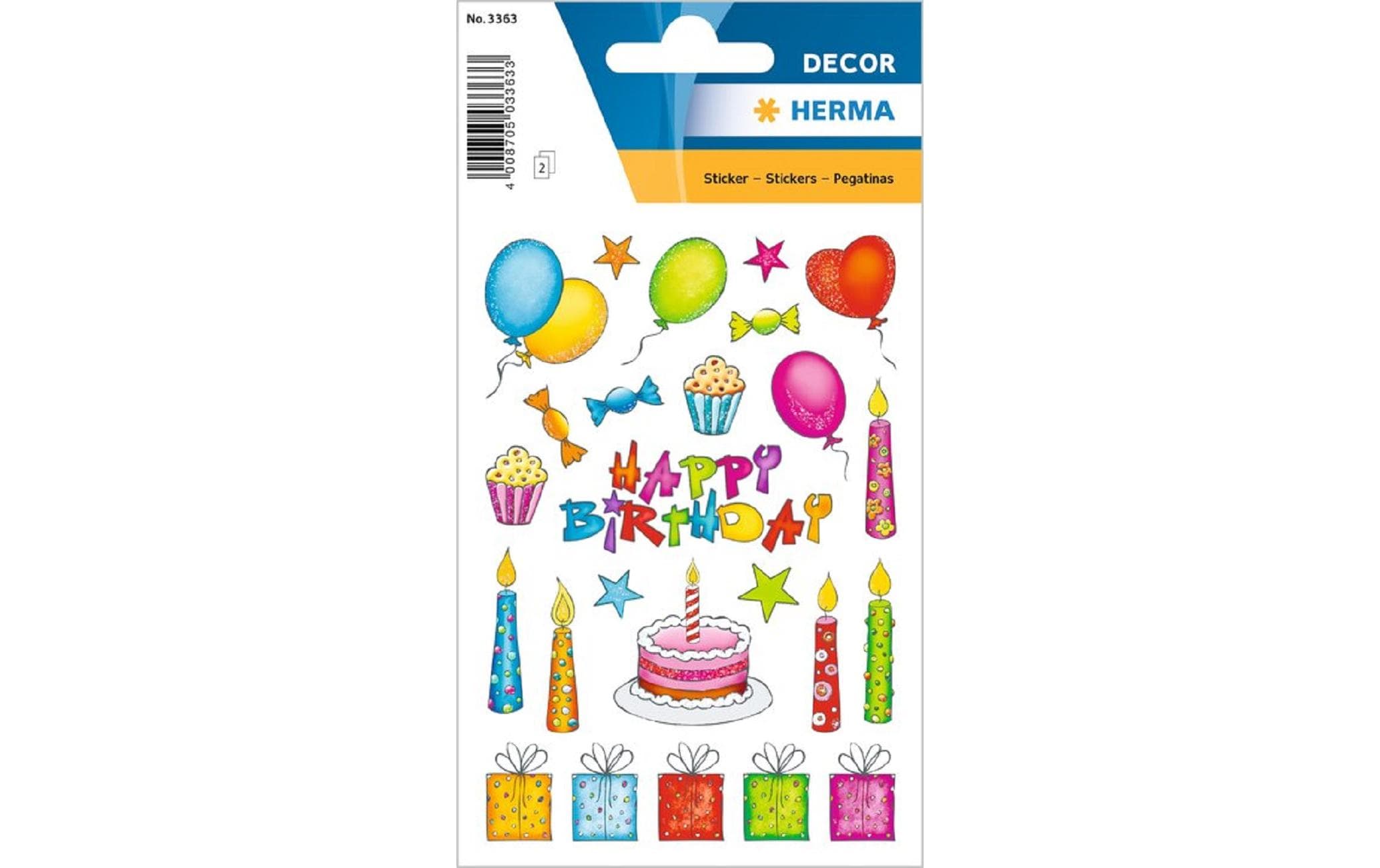 Herma Stickers Motivsticker Geburtstag, 2 Blatt