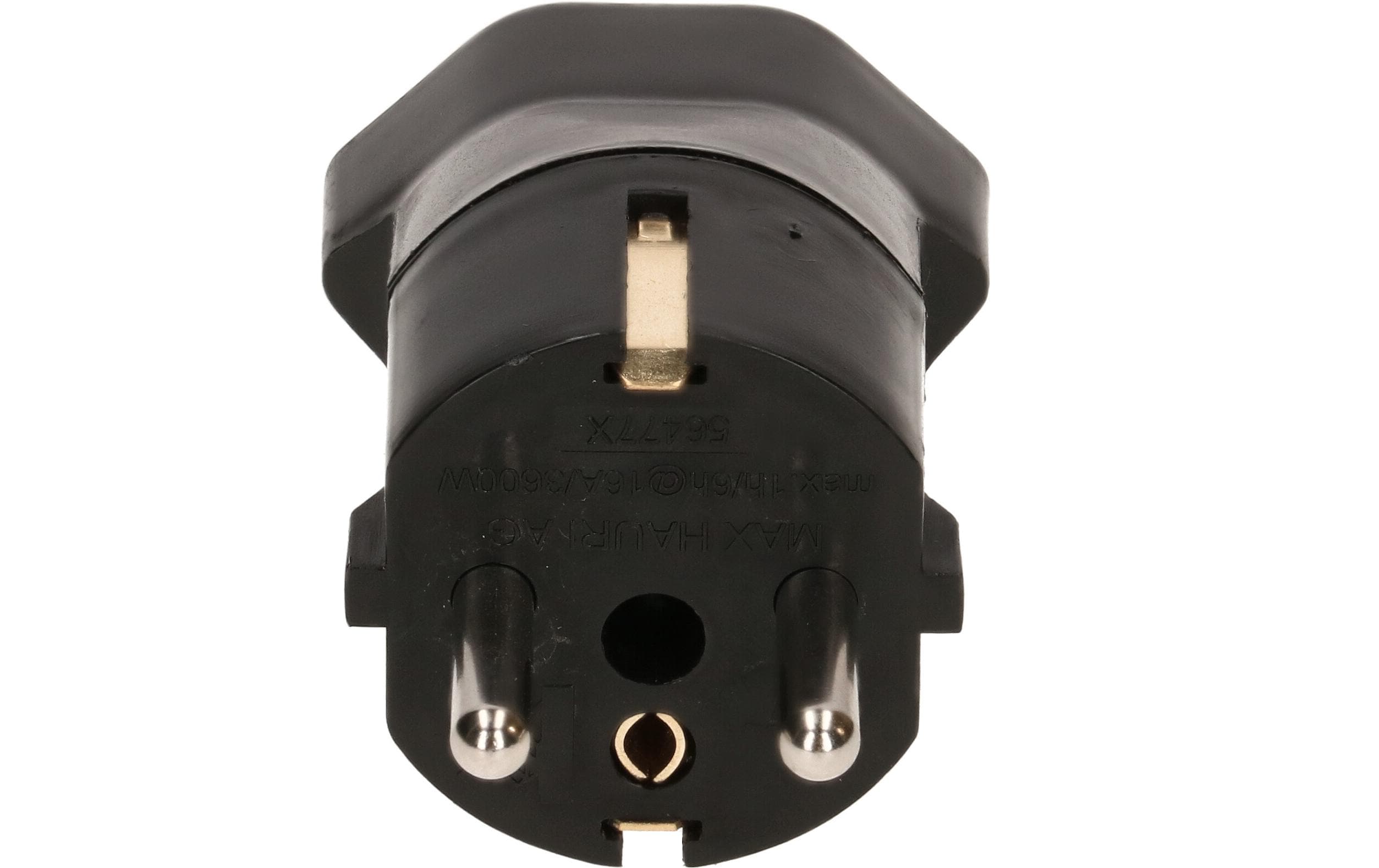 Max Hauri Reiseadapter Schuko – T23, Schwarz
