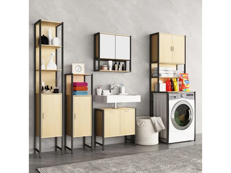 VCM Badezimmerregal Edino 33 x 185 cm, Braun VCM Badezimmerregal Edino 33 x 185 cm, Braun